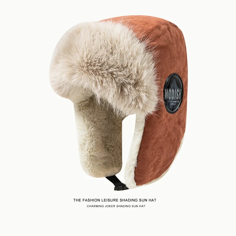 

Women Warm Earmuffs Cap Female Winter Thicken Cold Cap Windproof Ear-flapped Hat Lady Russian Bomber Hats Thermal Snow Caps