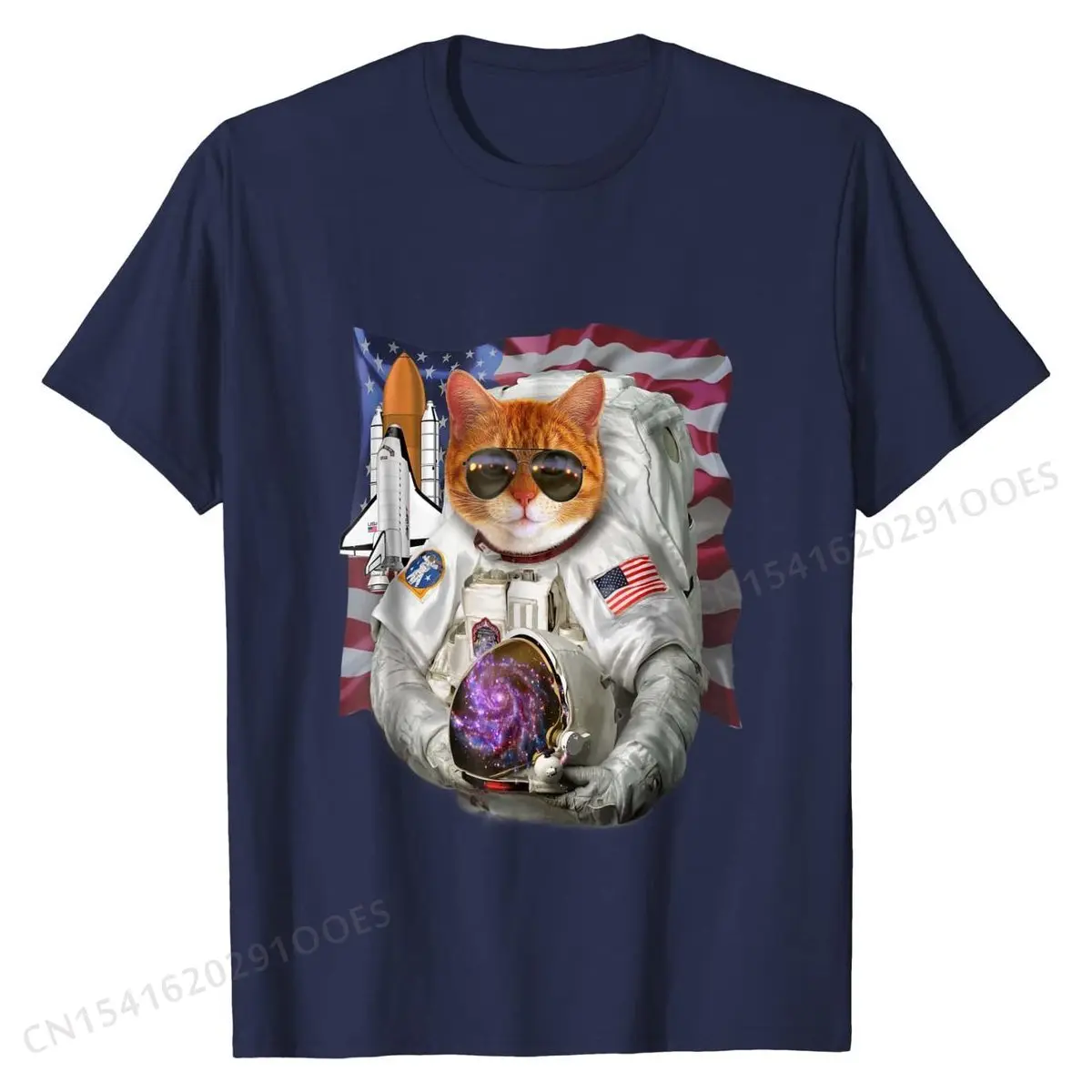 

T-Shirt, Cat as Pilot Astronaut, Space Shuttle Commander Cotton Tops Shirts Normal Company Fitness Tight T Shirts