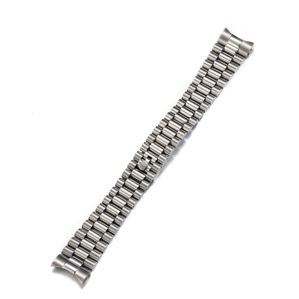 316L Stainless steel 13MM 17MM 20mm 21MM Solid Stainless Steel President Watch Band Strap Curved End fit for RLX Watch