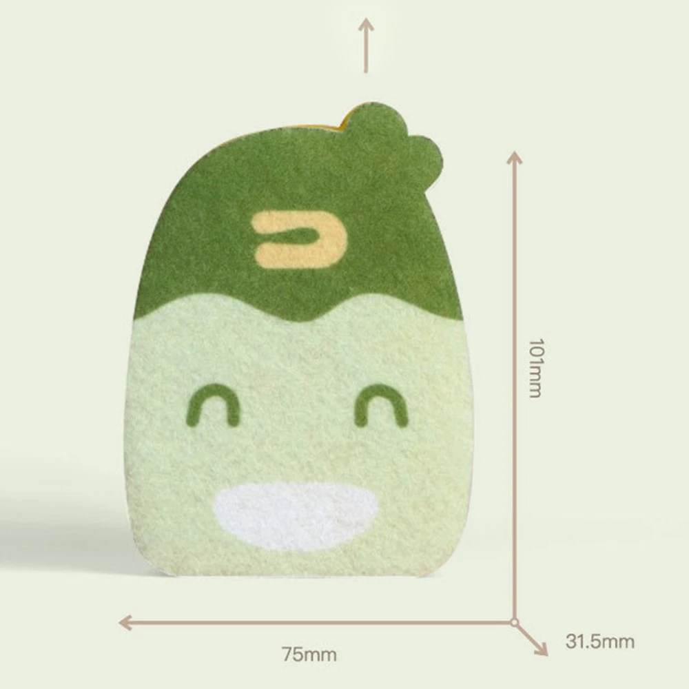 

Cartoon Design Double-sided Decontamination Scouring Pad Cleaning Sponge Household Kitchen Supplies Dishwashing Wipe