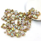 Стеклянные хрустальные бусины смешанного размера 100 шт.упак. Золотое основание для шитья АВ Стразы diy аксессуары для одежды