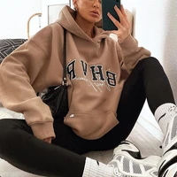 letters print vintage thick warm oversized hoodie girls sweatshirt women winter tops pullovers new brand fashion teens clothes