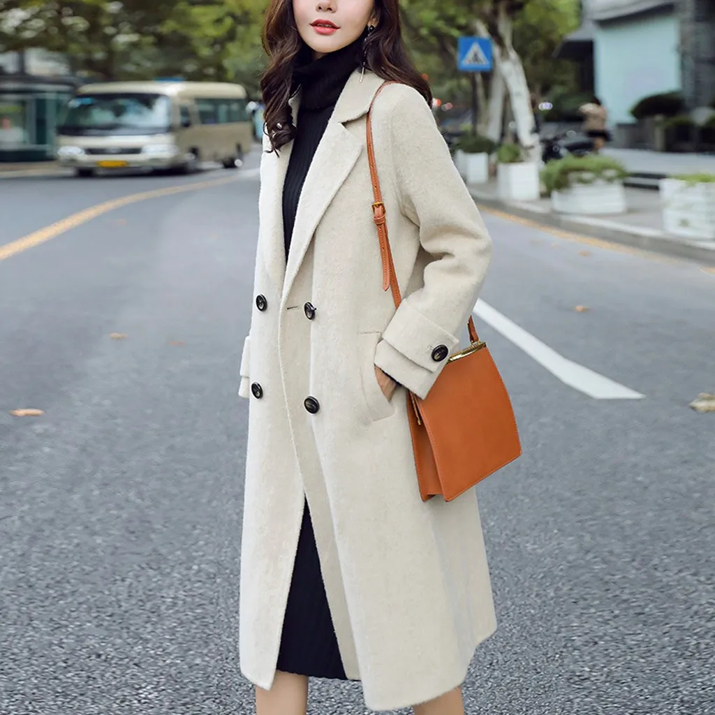 2019 зимняя одежда длинное шерстяное пальто женское корейское осеннее Модная