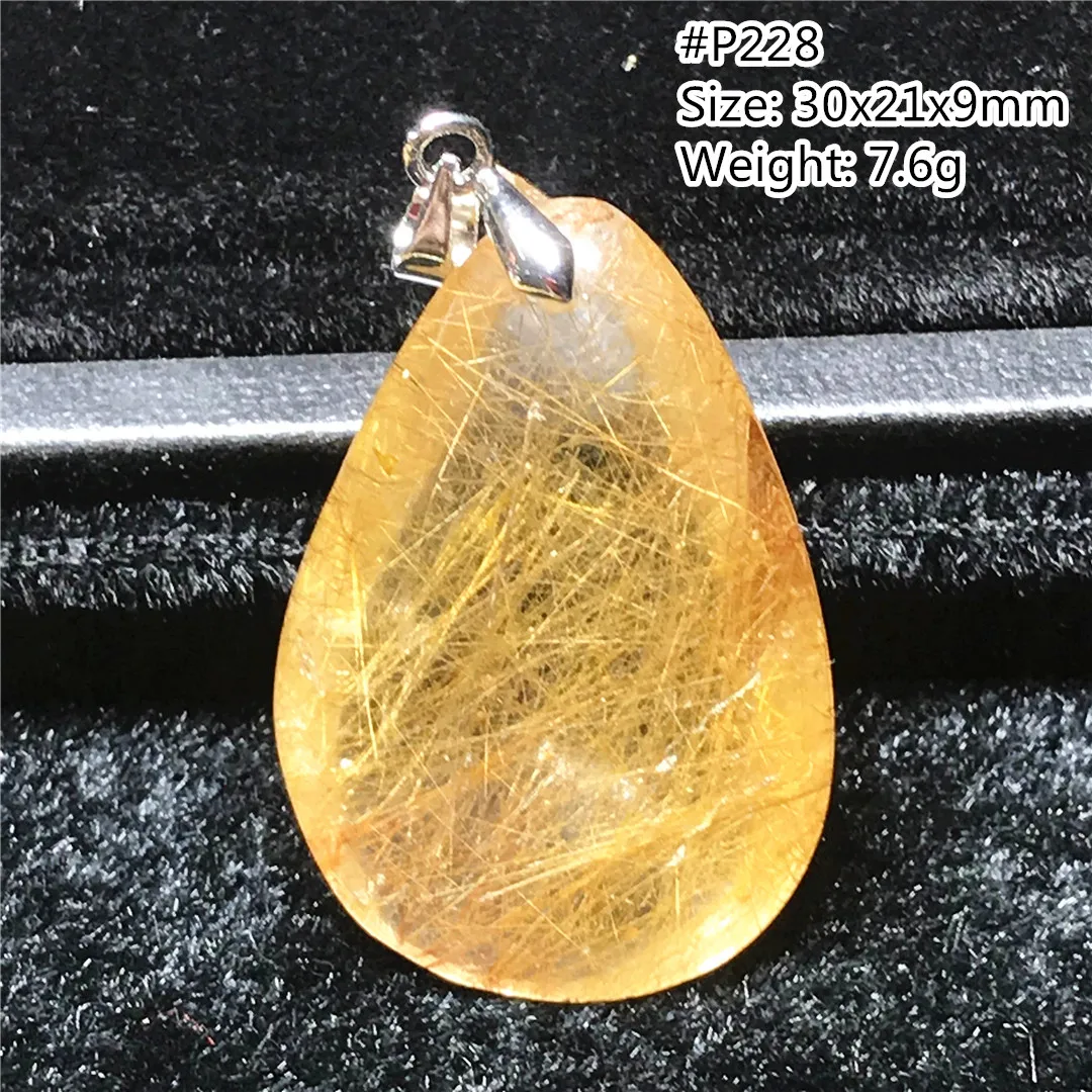 

Подвеска из натурального золота с рутиловым кварцем, ювелирные изделия для женщин и мужчин, бусины на удачу, богатство, подарок на день рожд...