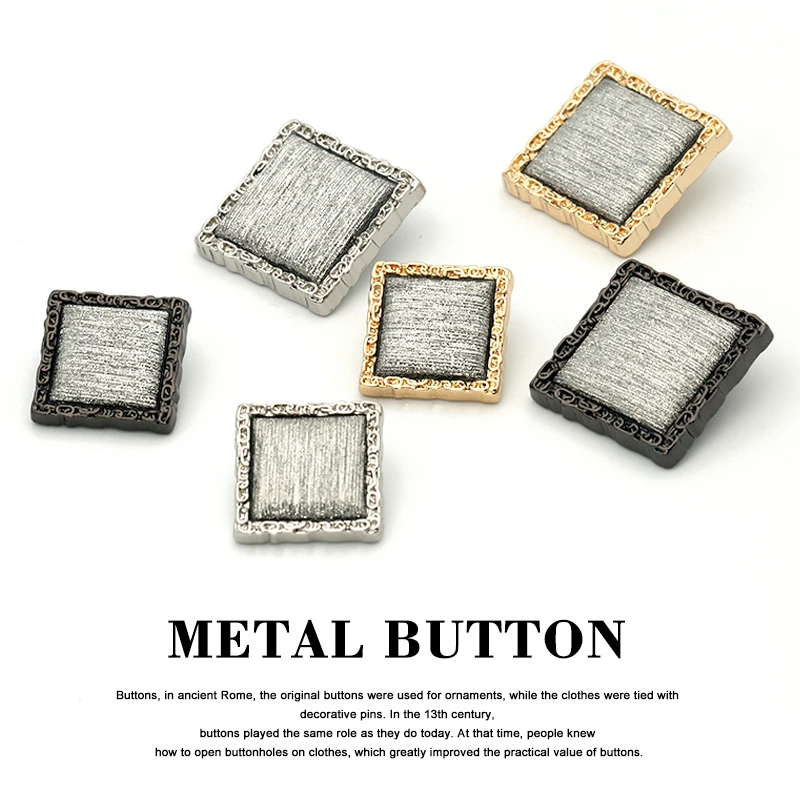 3 шт. 25 мм 31 Золотые Квадратные металлические пуговицы для одежды серебряные