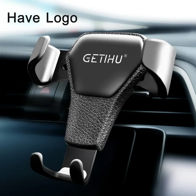 Black with Logo GETIHU Автомобильный держатель для телефона с креплением на вентиляционное отверстие без магнитного крепления универсальная подставка для мобильного телефона с gps ДЛЯ iPhone Xiaomi Samartphone - Цвет: Black with Logo