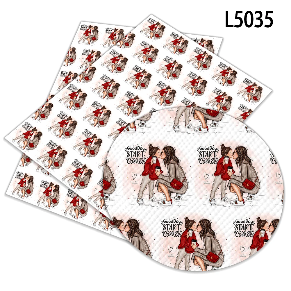 

Fashion Super Mom Printed Pattern Synthetic Leather Fabric for DIY Women Sewing Material 22*30cm