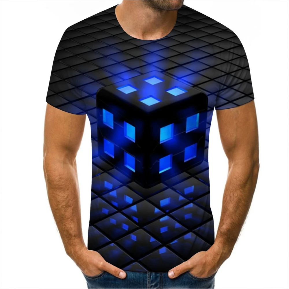 

The New Summer Men 3d Geometry Polygon Printing Pattern T-shirt Boys And Girls Fashion Casual Boys And Girls Oversized T-shirt
