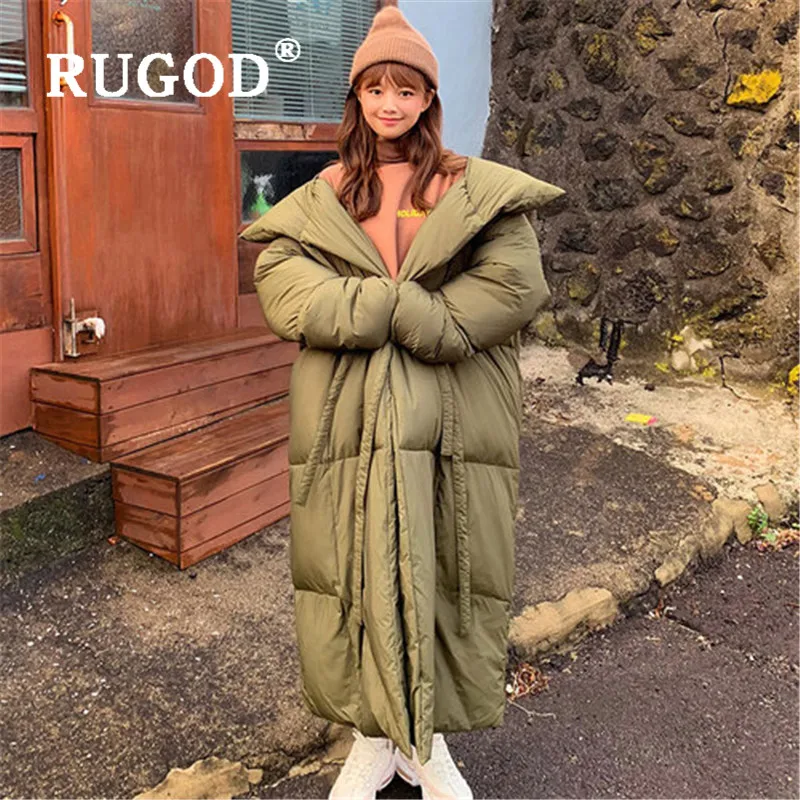 RUGOD осень зима новый стиль Шикарный утолщенный пуховик сплошной цвет теплое