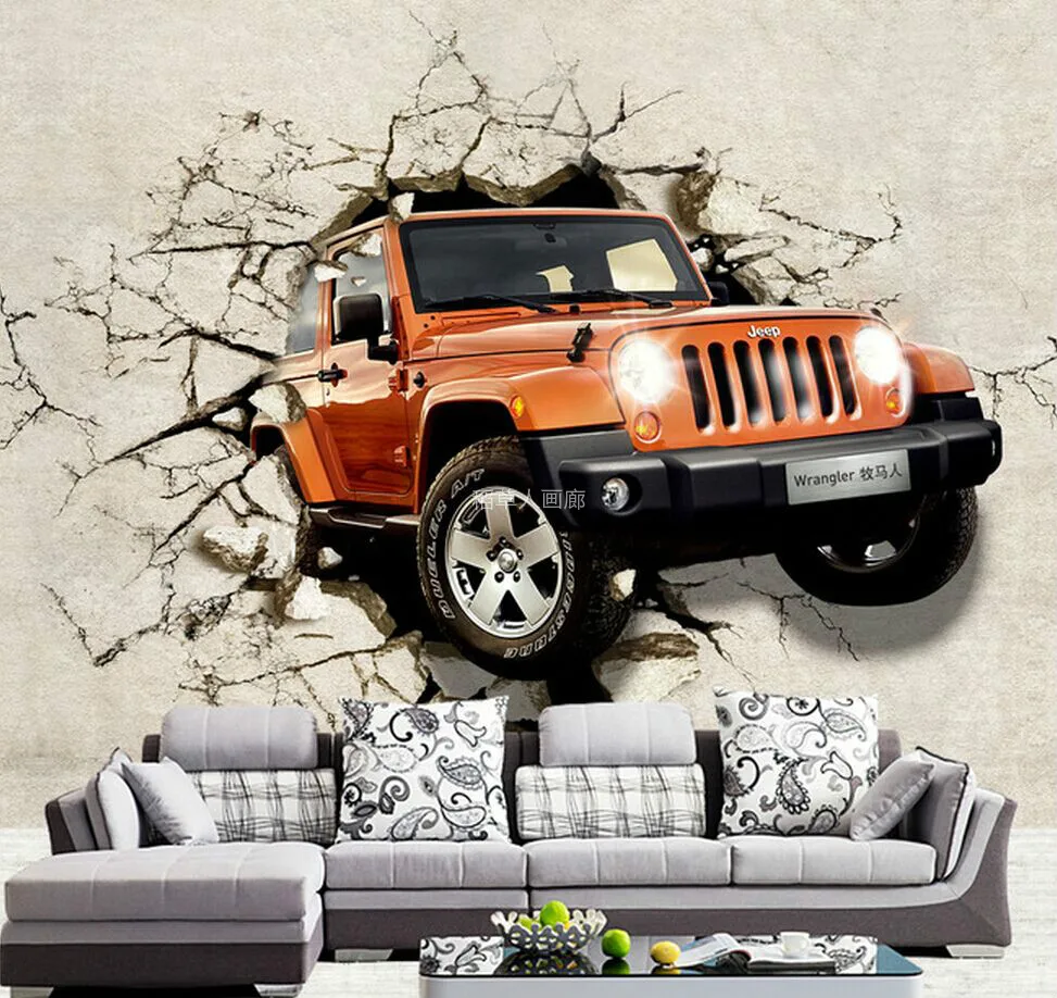 

3d-фон для детской комнаты с изображением самолета, ручная роспись