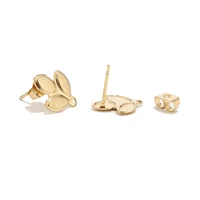 10pcsflower earring settings 24mm gold post ear stud loop components for earring making