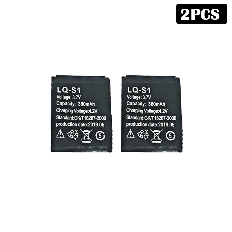 2pcs Батарея смарт-часов LQ-S1 3,7 в перезаряжаемая батарея 380 мАч для умных часов es модный измеритель QW09 DZ09 W8 литиевые батареи - Цвет: 2pcs