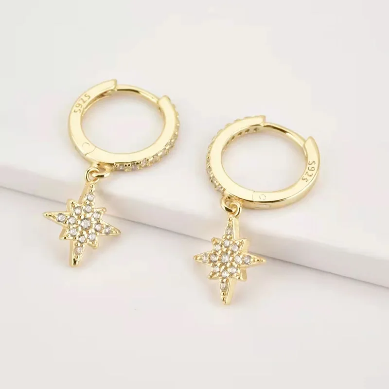 

Shiny Zircon Snowflower Pendant Drop Earring for Women Rock Punk Luxury Fashion Pendiente Piercing Ohrringe Jewelry Boucle Gifts