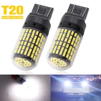 2pcs t20 7440 w21w led bulbs 3014 chips 144 smd led white lights lamp for car auto brake stop lamp reverse turn signal lights