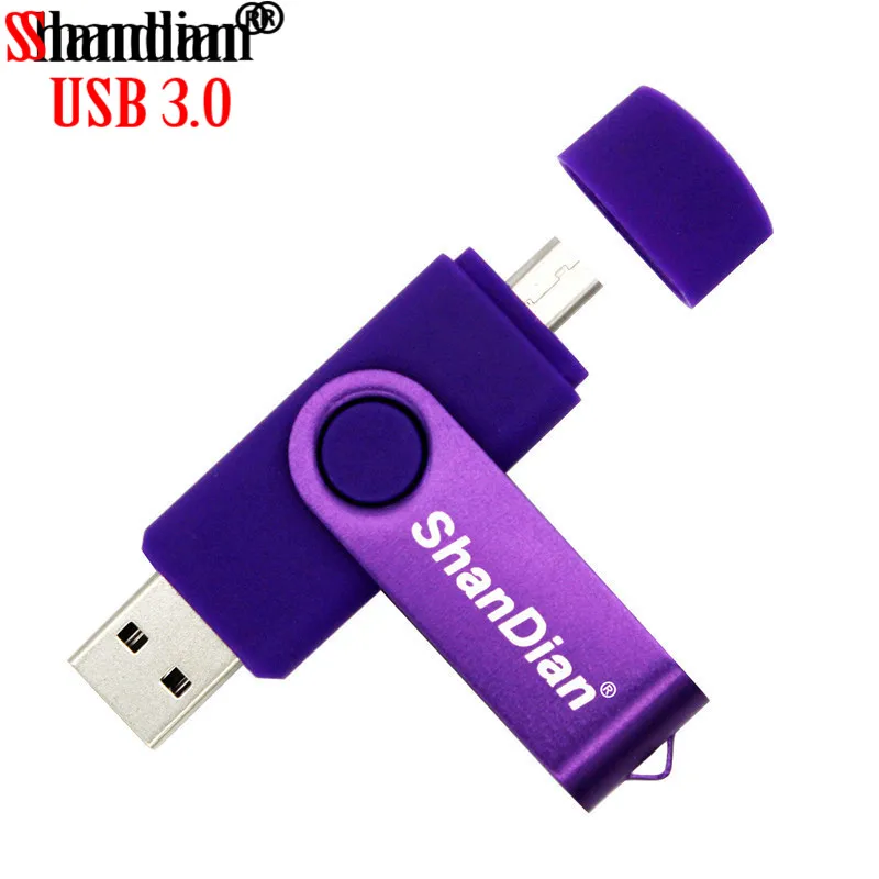 SHANDIAN бизнес пластик 2 в одном OTG USB флэш накопитель портативный 4 ГБ 8 16 32 64 Гб карта