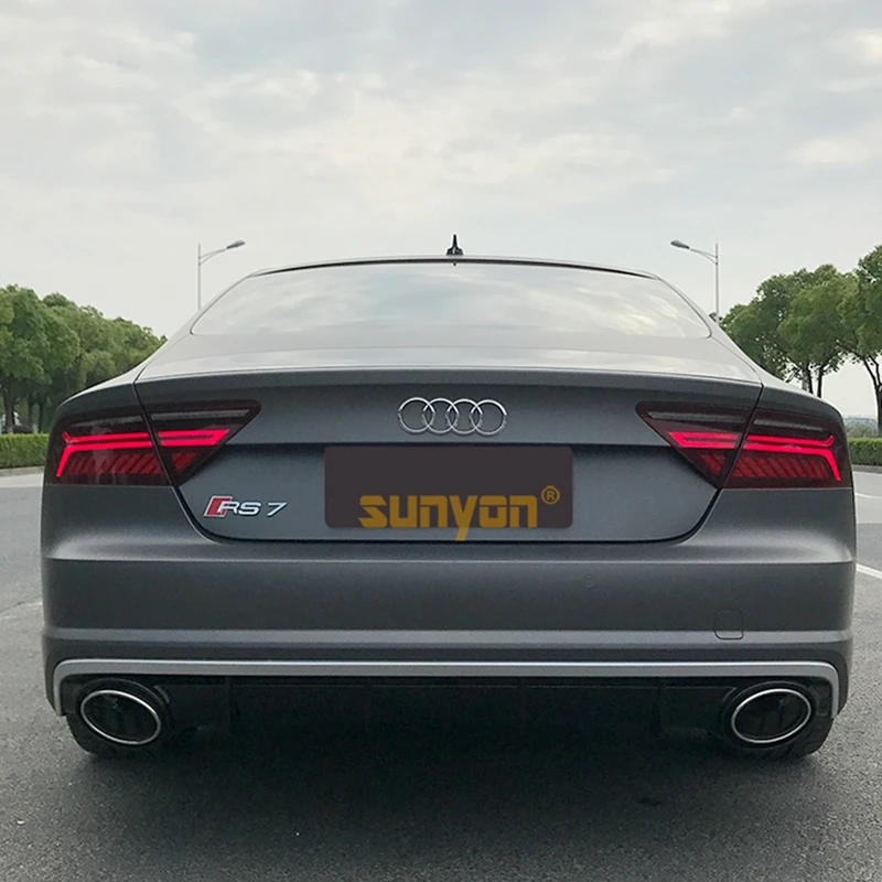 A7 задний бампер для губ Диффузор с выхлопной трубы глушителя для Audi A7 стандартный бампер 2009- RS7 стиль