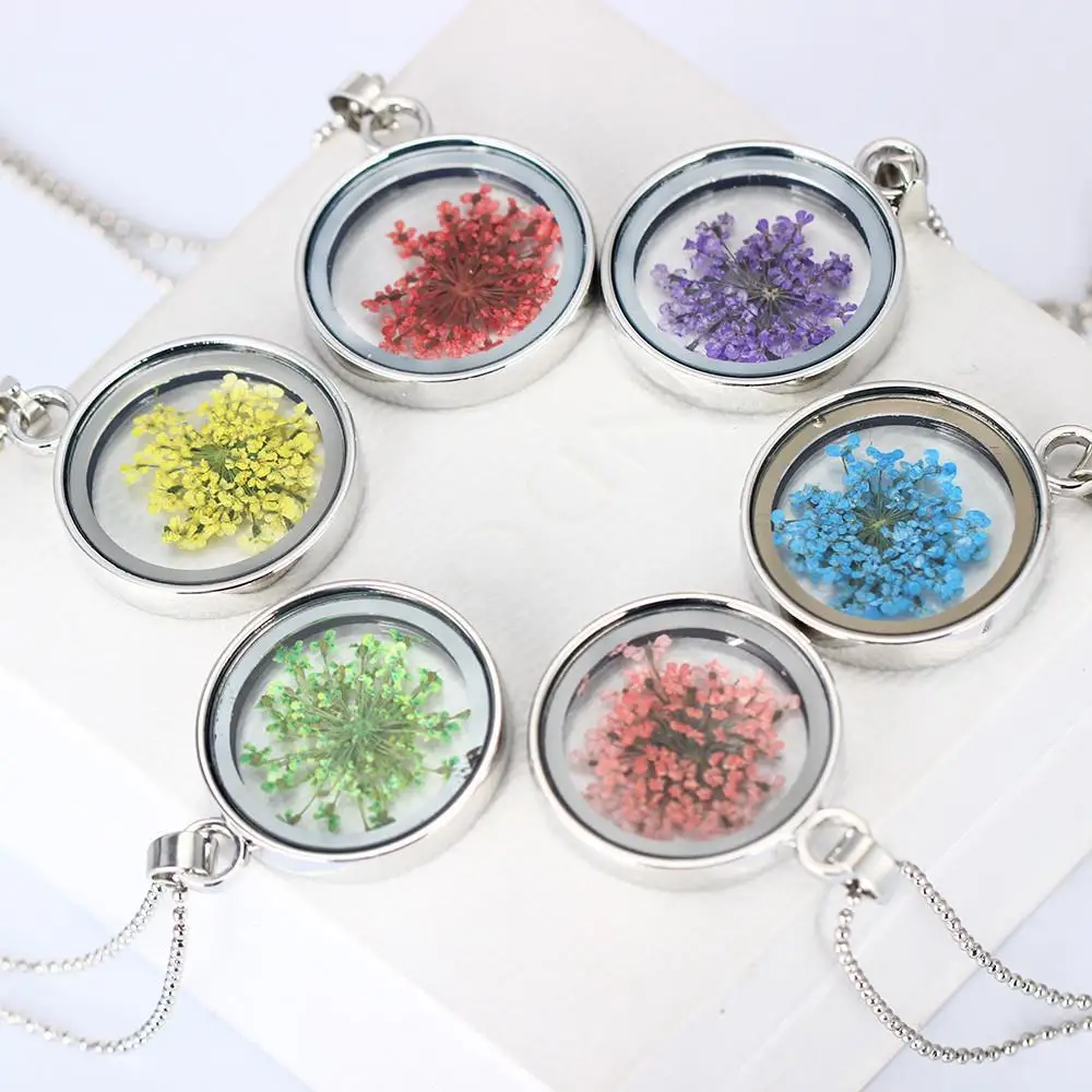 Модное ожерелье с высушенными цветами летнее изящное очаровательное ювелирное