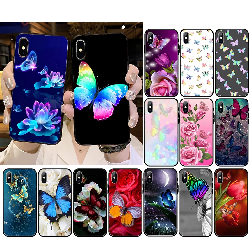 

Butterfly Phone Case for iphone 13 12 11 Pro Max Case For iPhone XS MAX X XR SE 8 7 Plus