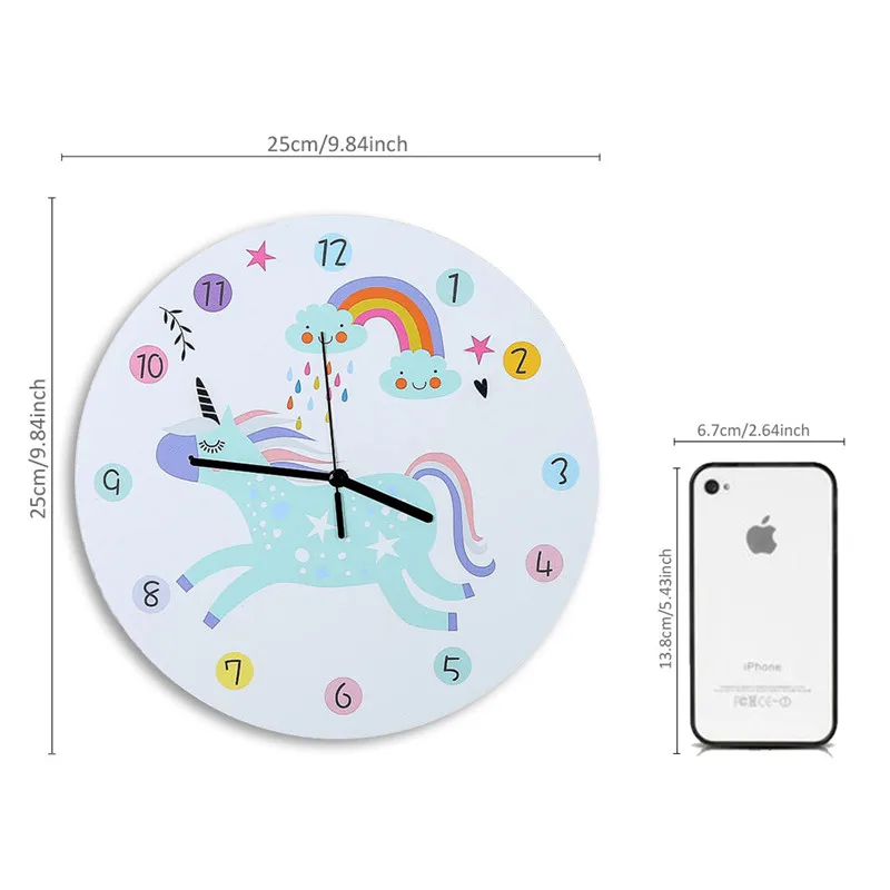Радуга лошадь настенные часы простая жизнь дизайн Бесшумная Бытовая кафе Офис