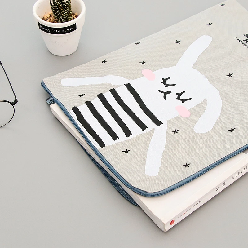 Симпатичный кролик на молнии ткань Оксфорд бумажная фотобумага сумка-тоут