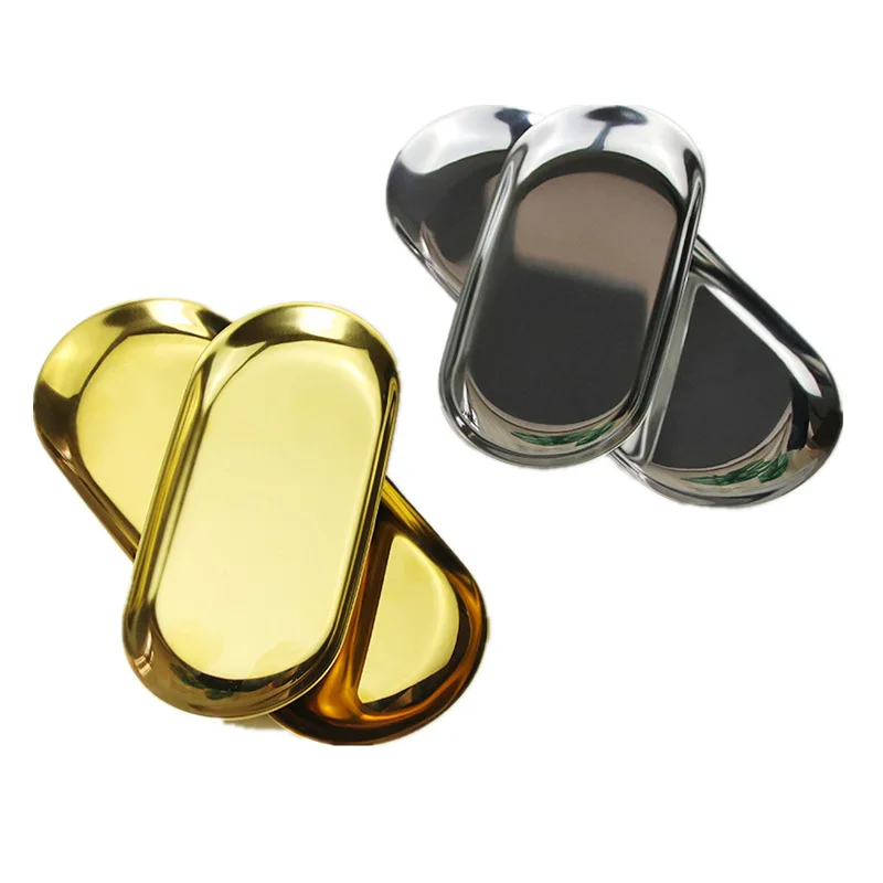 Металлический поднос для украшений в скандинавском стиле Овальный Настольный