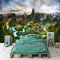 custom mural wallpaper 3d nature landscape mountains and rivers wall painting living room bedroom home decor papel de parede 3 d