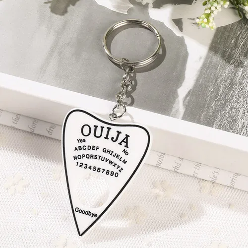 1 шт. цепочка для ключей для сумки Ouija Planchette амулеты градиентная смола доска брелок для женщин - Цвет: solid white