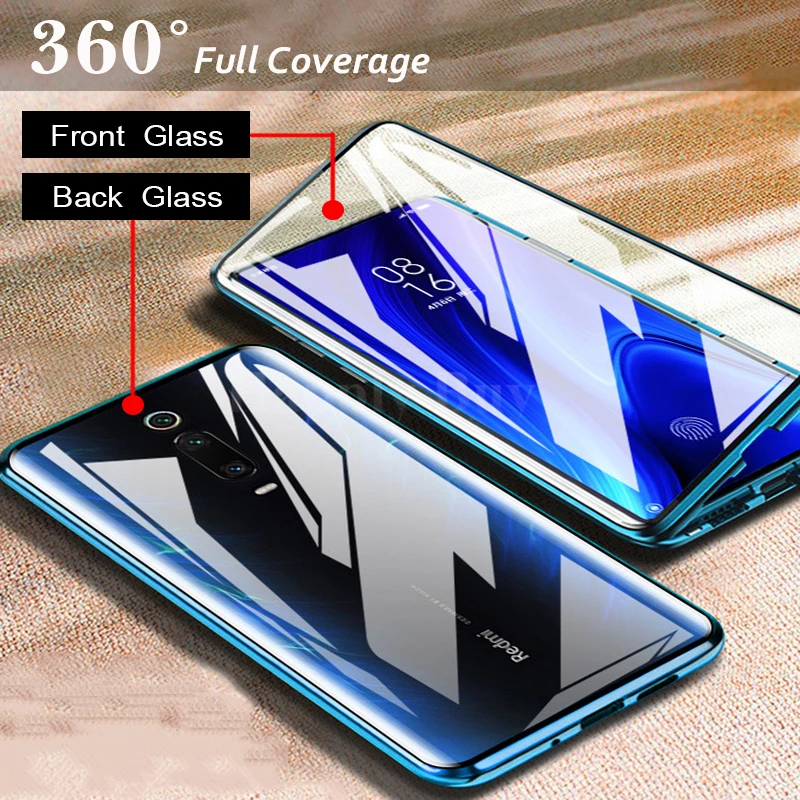 Магнитное поглощение двухстороннее Защитное стекло для Xiaomi mi 9T 9TPro задняя