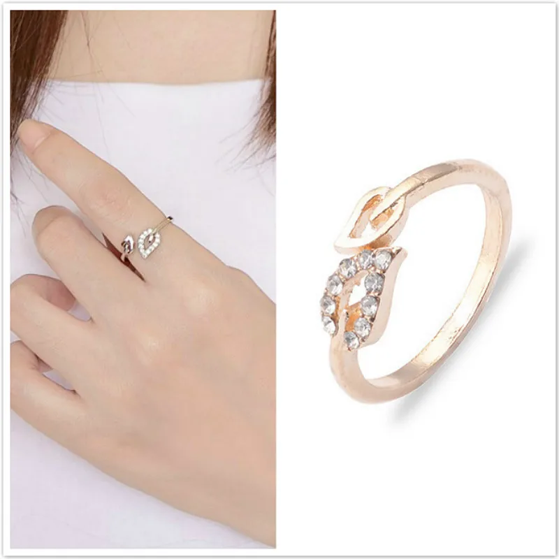 Лидер продаж модные регулируемые кольца из сплава в форме сердца для влюбленных