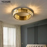 yoogee ceiling light for bedroom living room loft led lamp gold round home decoration lighting fixture