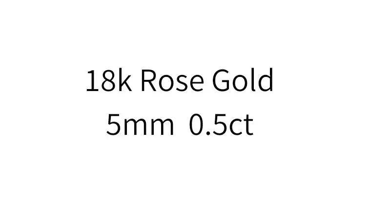 Rose Gold 0.5ct 18 К белое золото серьги-гвоздики с муассанитом серьги белый Муассанит 1.0CT 6,5 мм Помолвочные Свадебные для женщин - Цвет камня: Rose Gold 0.5ct