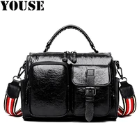 youse brand leather lady bag simple personality multi purpose backpack oil wax cowhide hand bill of lading shoulder lady bags
