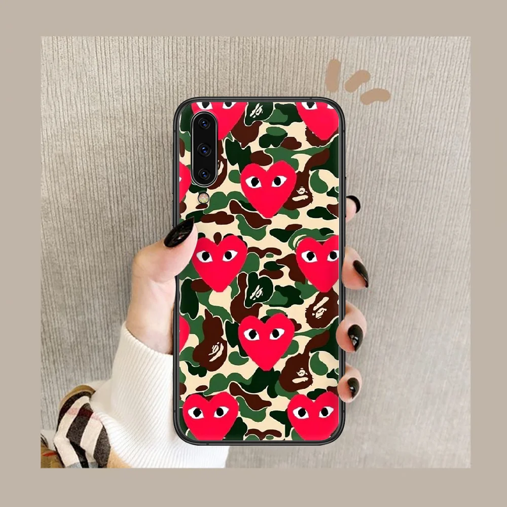 

Japanese fashion brand PLAY Phone Case Cover For Samsung Galaxy A10 A11 A20 E A21 A30 A40 A41 A50 A51 A70 A71 A81 S 4G 5G black