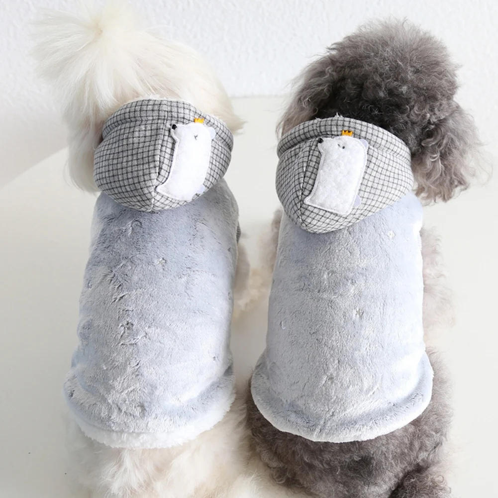 

Мягкая теплая зимняя одежда для домашних питомцев, вязаное пальто для щенков, для маленьких и средних собак, кошек, флисовая одежда для соба...