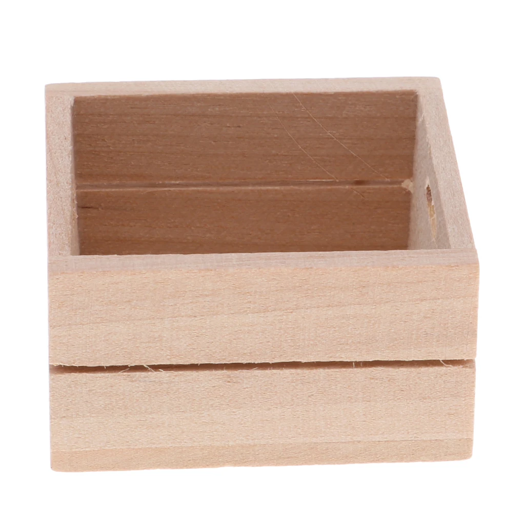 3pcs Dollhouse Miniature Basket Wooden Vegetable Storage Box for 1/12 Scale Doll House Decorations | Игрушки и хобби