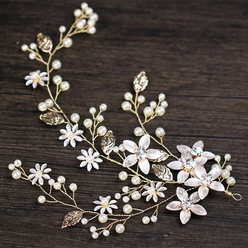 

Bride Headband Golden Leaves Jewelry Women Wedding Hair Band Handmade Decoration