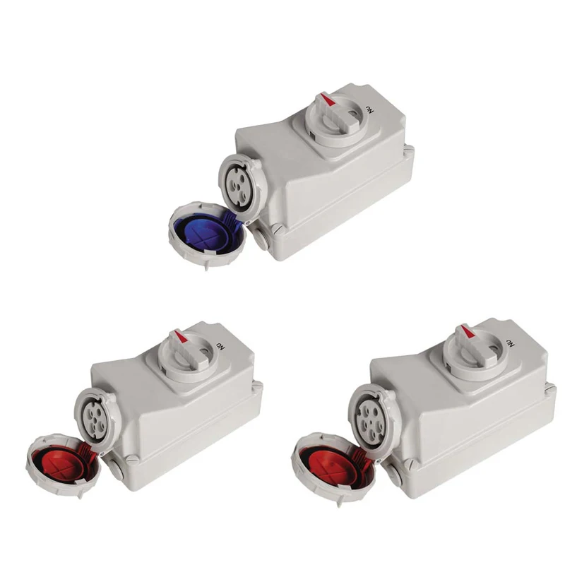 Интерлок промышленная розетка 3 полюса 4p 5pin 16A 32A 63A ip67 Блокировка переключатель