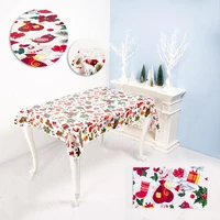 diy christmas new year party table decoration water oilproof cover xmas disposable pvc printing christmas tablecloth 110x180cm