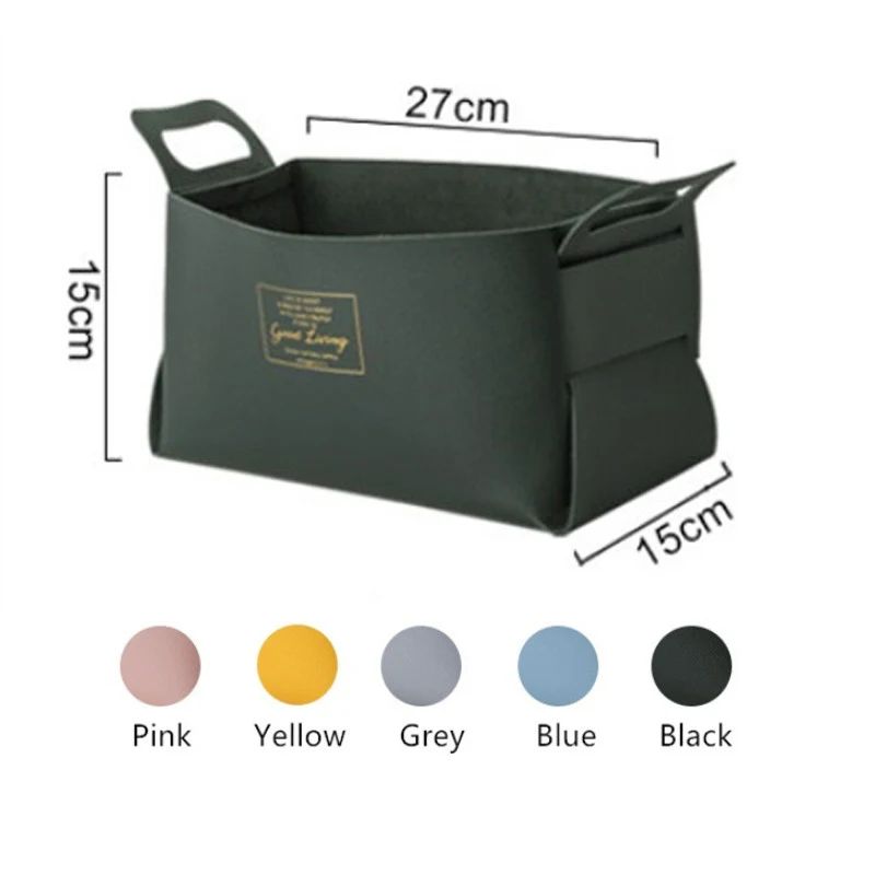Скандинавский пу коробка для хранения одежды бинауральная корзина ручек