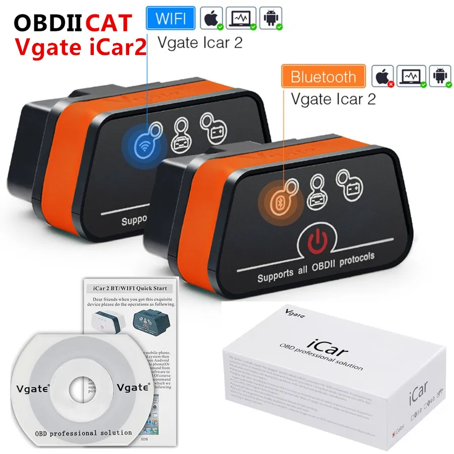 

Vgate ICar2 ELM327 V2.1 OBD OBD2 Bluetooth/WIFI Scanner Diagnostic Tool WIFI Adapter ELM 327 OBDII iCar 2 II WIFI Scan