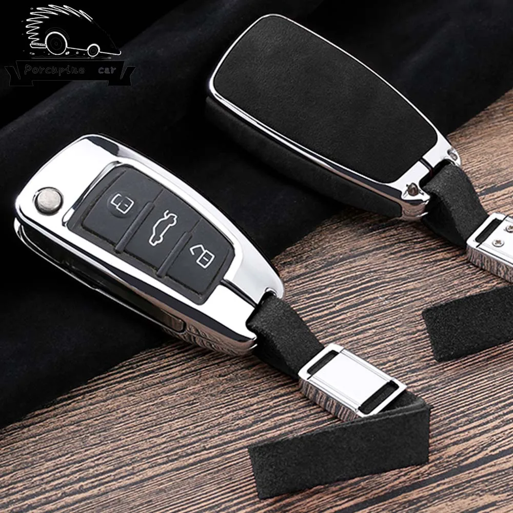 Цинковый сплав кожа авто Стайлинг защитная оболочка для ключей чехол Audi A3 8L 8P A4 B6