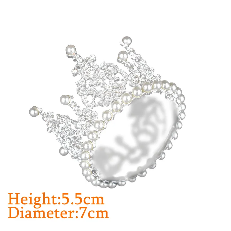 1 шт. жемчужные короны для торта декоративные маленькие тиары хрустальные топы
