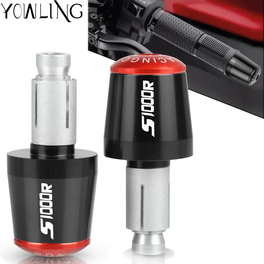 

S1000R LOGO Motorcycle 7/8" 22MM For BMW S1000R S 1000 R 2014 2015 2016 2017 2018 2019 Handlebar Hand Grips Handle Bar End Cap