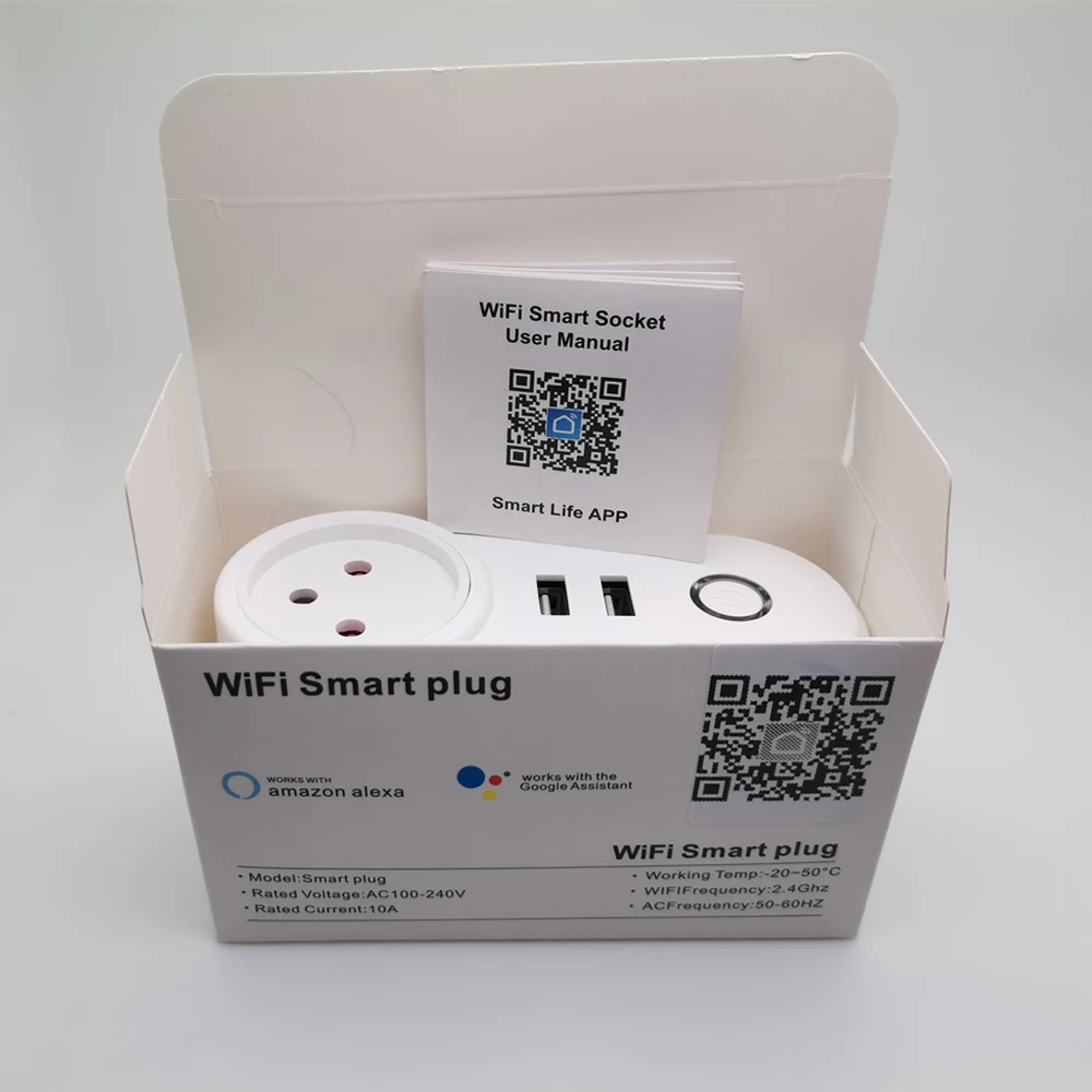 Умная розетка с двумя USB-портами для ЕС Великобритании США Израиля BR AU FR ITA Za