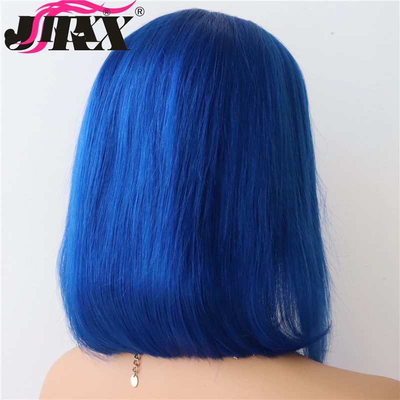 Темно-синий цвет Омбре парики фронта шнурка перуанские волосы фронтальные