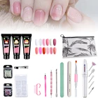 Набор для наращивания ногтей из полимерного геля, 16 шт., набор для маникюра, акриловое решение, УФсветодиодные лампы для дизайна ногтей