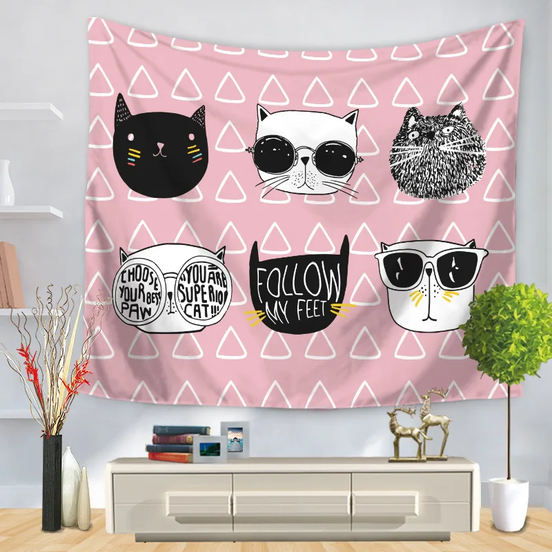 С животным принтом настенный гобелен с черно-белым фоном ткань всюду ковёр висит