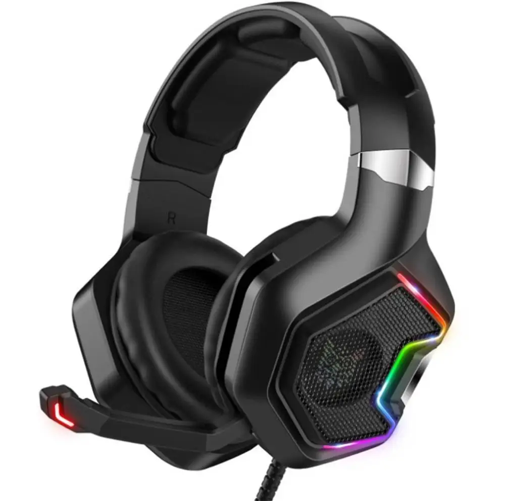 

ONIKUMA Headset aming Headset with 7.1 Surround Sound Pro Noise Canceling Gaming Headphones with Mic & RGB LED Light