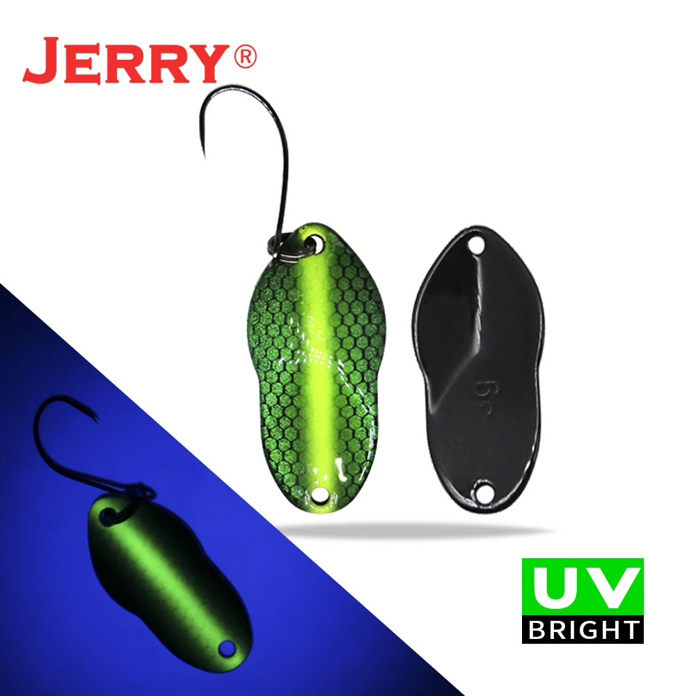 green pattern Jerry 2 г 3 г микро рыболовные приманки сверхлегкие латунные металлические жесткие приманки один крючок пресноводная зона форель Щука окунь ложка безделушка pesca - Цвет: green pattern