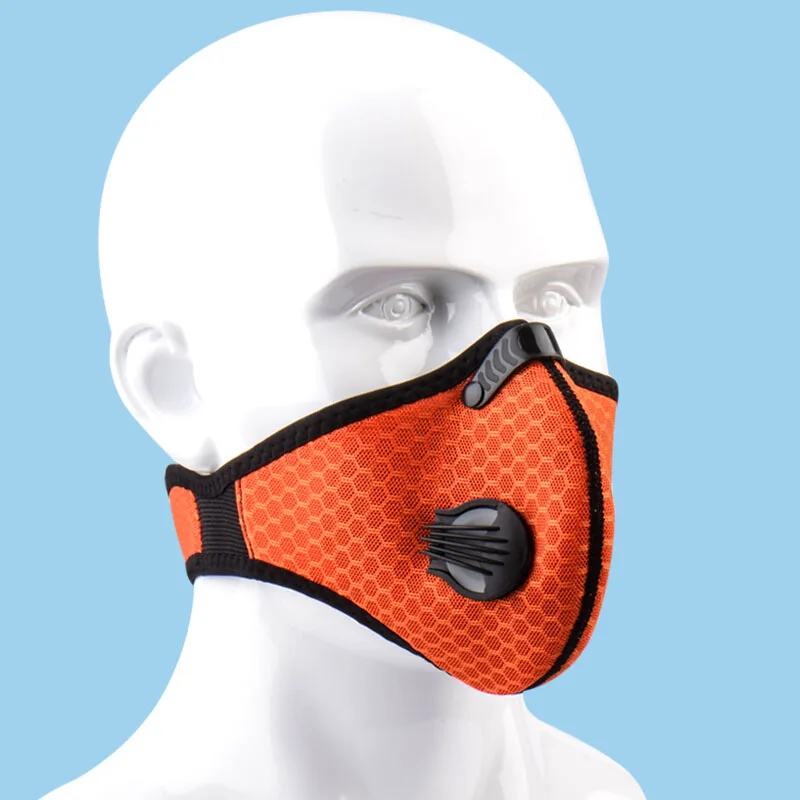 Orange 1 шт. велосипедная маска для лица с активированным углем Пылезащитная ветрозащитная противотуманная маска с газовым фильтром спортивный уличный защитный фильтр 0,3 - Цвет: Orange